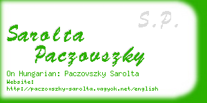 sarolta paczovszky business card